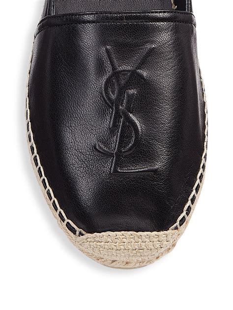 ysl espadrilles black leather|Saint Laurent espadrilles for women.